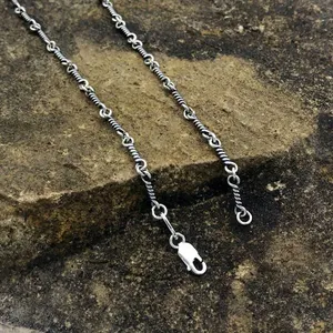 Creative Gothic Thorn Necklace Retro Barbed Wire Collarbone Chain Punk Unisex Jewelry Holiday Party Gift Men Women Accessories thumbnail-2