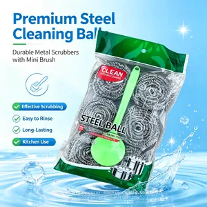 Polishing Stainless Scrub Ball Recover Shine Of Dull Metal Sink Single Pack Scrubber thumbnail-2