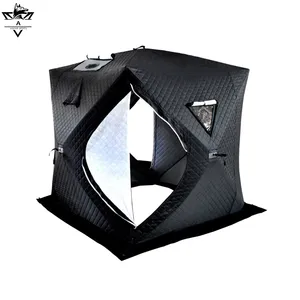 Wholesale Pop up Ice Fishing Tent Insulated Waterproof Windproof Winter Ice Fishing 2-4 Person Portable Thermal Shanty Tent thumbnail-1