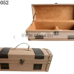 Factory Manufacture Portable Leather Coating Wood Jewelry Gift Box for Wine Storage Case Lining Velvet W1052 thumbnail-1