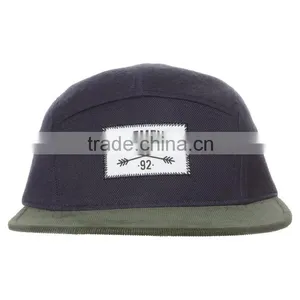 Leather Strap Closure Camping Hat / Made in Guangjia 5 Panel / Snapback Hat thumbnail-2