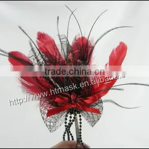 Stainless Steel Shitsuke Band Black Ostrich Feather Headdress thumbnail-1
