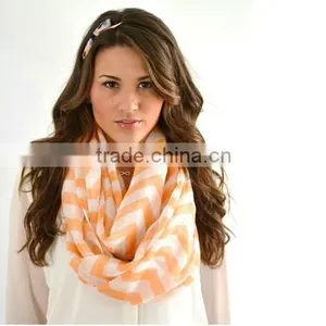 Hit Fashionable Wave Print Pattern Women Magnetic Round Infinity Chevron Scarf thumbnail-1
