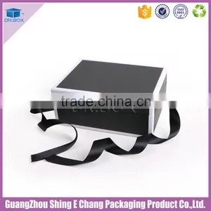 Luxury Customized Handmade Artwork Black Cardboard Printed Rectangular Gift Packaging Box/clothes Packaging Box thumbnail-4