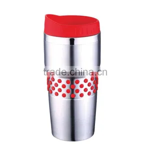 Stainless Steel Double Wall 16oz Travel Mugs With Handle thumbnail-1