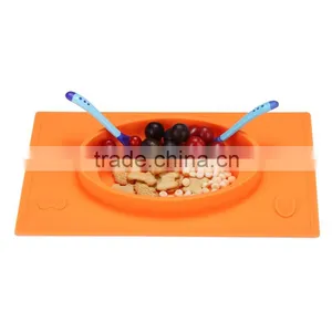 BPA Free 2016 Good Quality One-piece Silicone Rubber Placemat Plate thumbnail-4