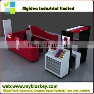 Customize MDF Paint Lacquer Wood Grain Finish Eyebrow Threading Shopping Mall Kiosk thumbnail-3