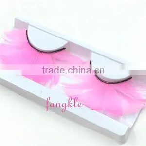 Pink Feather Eyelash thumbnail-1