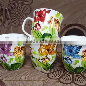 Cheap 8 oz New Bone China Mug for Pakistan That Decal Beautiful Flowers thumbnail-3