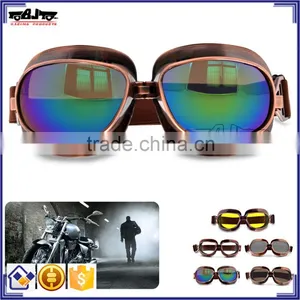 BJ-GT-013 Frame Copper Frame Racing UV Lens Goggles Racing Goggles Glasses Motorcycle Googles for Harley thumbnail-1