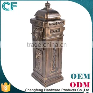 European Style Lion Decorative Free Standing Waterproof Cast Aluminum Mailbox Letter Box thumbnail-3