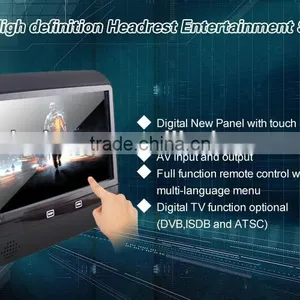 AC 2013 Newest Headrest Monitor 9 Inch Motorized Slide Shield Touch Screen 9 Inch Headrest Led Monitor thumbnail-1