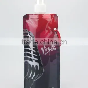 2016 New Design Promtional Logo Customised Collapsible Water Bottle With Carabiner thumbnail-3