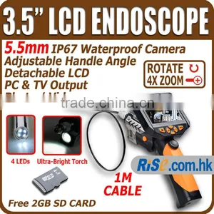 6 LED 3.5" LCD Monitor 1m/3m Tube 5.5mm Inspection Camera Endoscope Borescope Scope thumbnail-1
