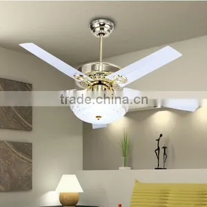 Modern White Gloden Ceiling Fan Light thumbnail-1