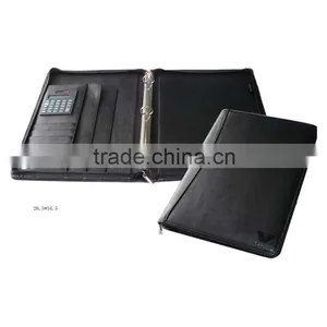 A4 Leather Executive Ring Binder With Notepad Holder thumbnail-1