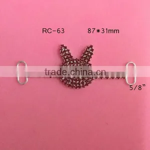 Stock Hot Selling Factory Price Bunny Rhinestone Connector for Headband/hairwear for Bikini (RC-63) thumbnail-1