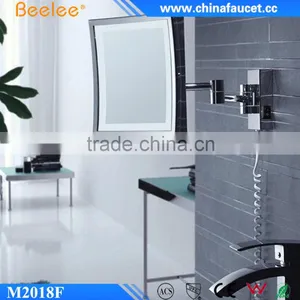 Beelee Chrome Silvery Square Mirror Single Side Compact Wall Lighted Mirror thumbnail-1