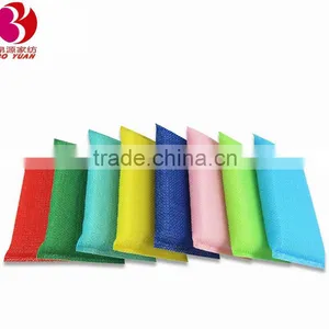 Kitchen Dish Bowl Green Pink Scouring Sponge Cleaning Pads 3 Pcs thumbnail-1