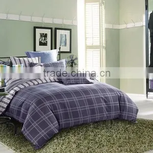 100% Cotton New Design Grid Bed Sheet Set thumbnail-2