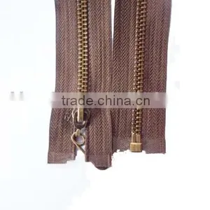 5# Metal Aluminum Zipper Plated Bronze Teeth Zipper Open End Zipper With Fancy Slider Coate Zipper thumbnail-2
