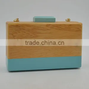 New Fashion Women Wooden Bag Box Bags Female Wood Clutch Bag Ladies Handbag Small Day Clutch Hollow Out Evening Bags thumbnail-4