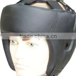 Professional Leather Black Boxing Head Guard thumbnail-1
