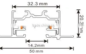 Recessed Single Circuit 2 Wires Track Rail For LED Track COB Light 30w 40w 50watt thumbnail-5