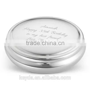 Metal Jewelry Boxes Material Jewelry Round Keepsake Box thumbnail-3