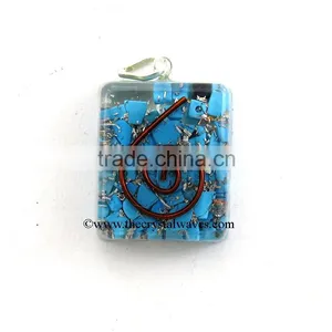Turquoise Orgone Square Shape Pendants thumbnail-1