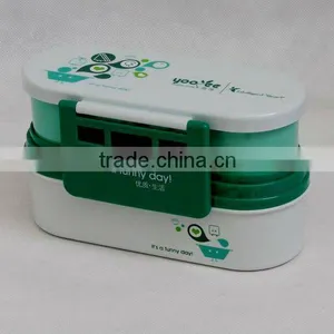 Double Layers Plastic Lunch Box With Handle/Airtight Lunch Box/ Waterproof Lunch Box thumbnail-1