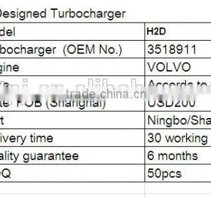 H2D Turbocharger 3518911 Turbolader thumbnail-3