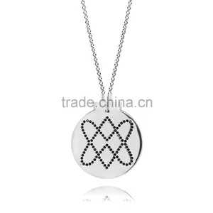 14k Silver Pendant With Genuine Jet Color Crystal Customize Design in Celtics '10' thumbnail-1