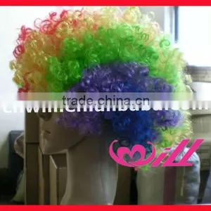 Pretty Afro Wigs Curly Hair Wigs Blue Synthetic Wigs Cheap Party Wig Synthetic Hair Wigs thumbnail-2