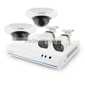 Zmodo Cctv Design-private Outlook Mold Style Network 4 ch 720p Audio and Vedio NVR SPOE Kits With Dome and Bullet IP Camera thumbnail-4