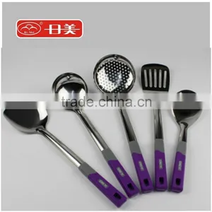Plastic Handle Stainless Steel Cooking Tools With 5 Pieces Set thumbnail-1