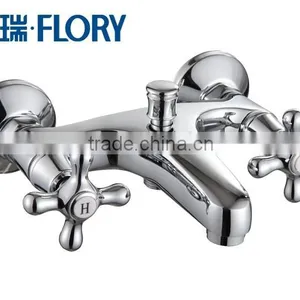 Two Handles Mixer Bathtub Faucet Mixer Double Lever Bathtub Faucet Double Handle Bathroom Faucet thumbnail-1