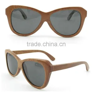 Fashionable Lady Cat Eye Simple Design Brand Wood Sunglasses Eyewear thumbnail-1