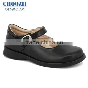 22 Years Manufacturer Fitkids Buckle Black Leather Girls School Shoes With Rubber Sole thumbnail-1