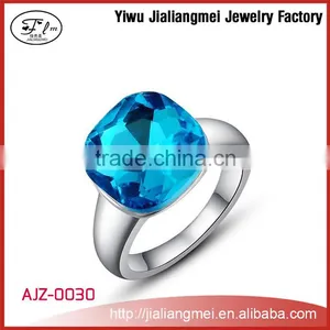 Wholesale 925 Silver Sapphire Jewelry Single Stone Wedding Ring thumbnail-1