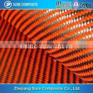 Hybrid Carbon Fiber Cloth Mixed Witt Kevlar Orange & Black thumbnail-1