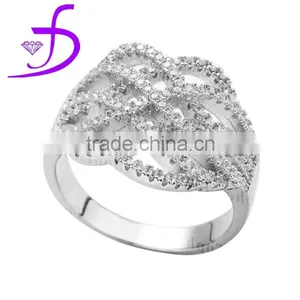 Micro Pave Setting Ring 925 Sterling Silver Tiny Diamond Ring Wholesale thumbnail-1