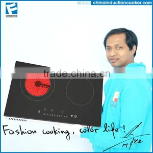Touch Screen 2 Burner Infrared Stove Induction Hybrid Cooktop thumbnail-1