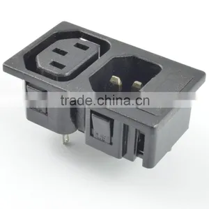2016 New Product! IEC C13 C14 2 Gang Male and Female Industrial Plug and Socket , Iec Connector Socket Power Strip WD-201 Fuse thumbnail-1