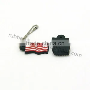 The American Flag Shaped 2d Cheap Custom Soft Pvc Keychain thumbnail-2