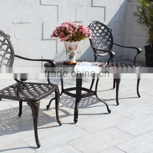 New Design Patio Furniture Cast Aluminum Bistro Table Set Outdoor Furniture thumbnail-3