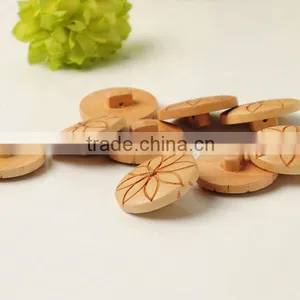 High Class Natural Black Wood Material, Wooden Buttons With Logo Engraved On thumbnail-1