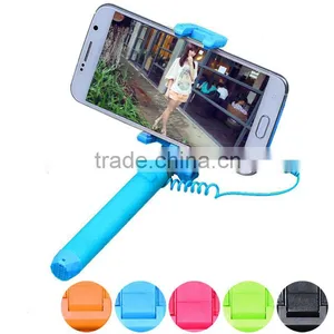 One-piece Design 3.5mm Cable Controlled Handheld Monopod For Mobilephones & Action Cameras-- Features Double-Slotted Groove Pole thumbnail-1