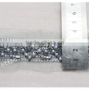 Beautiful Design 4cm Width Guipure Embroidery French Beaded Lace for Dress thumbnail-6