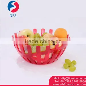 Cheap Kitchen Practical Creative Design Multi Double-Layer Hollow Colorful Fruit Round Plastic Plate thumbnail-1